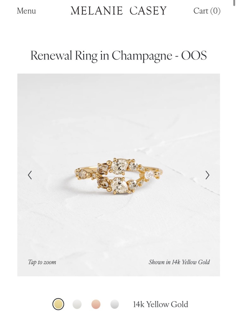 Melanie Casey Renewal Ring in Champagne Diamonds - 14k Yellow Gold